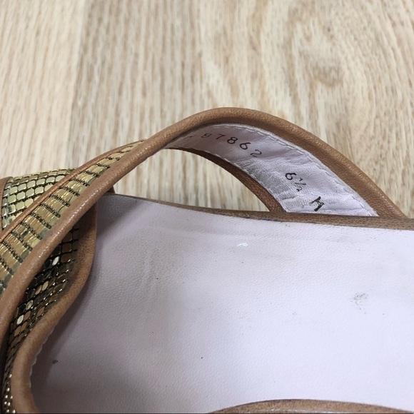 Stuart Weitzman Gold Wrap Platform Sandals Sz 6.5 - Picture 5 of 6